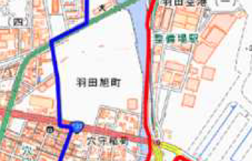 羽田旭町の地図